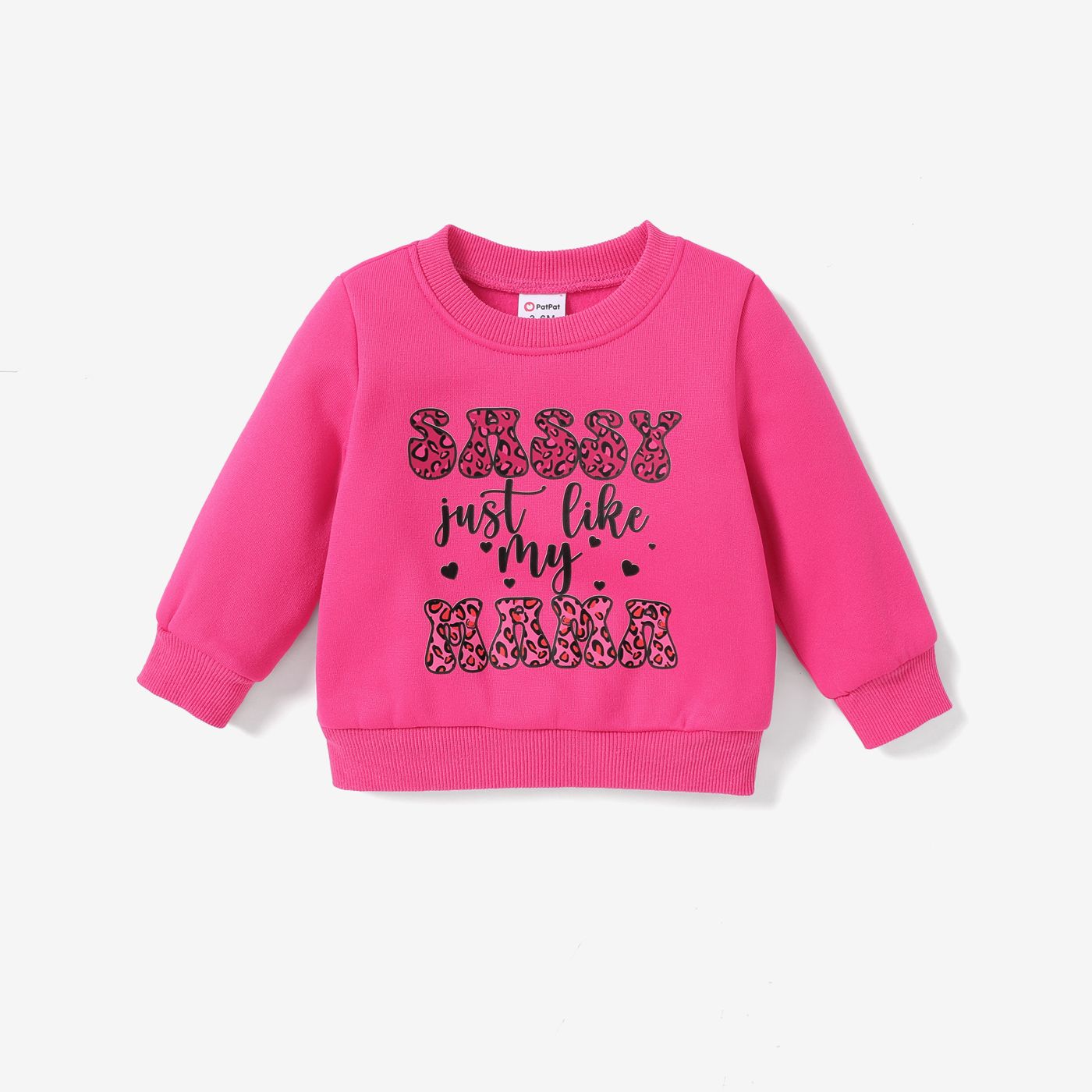 Baby Girl's Avant-garde Letter Leopard Animal Pattern Sweatshirt