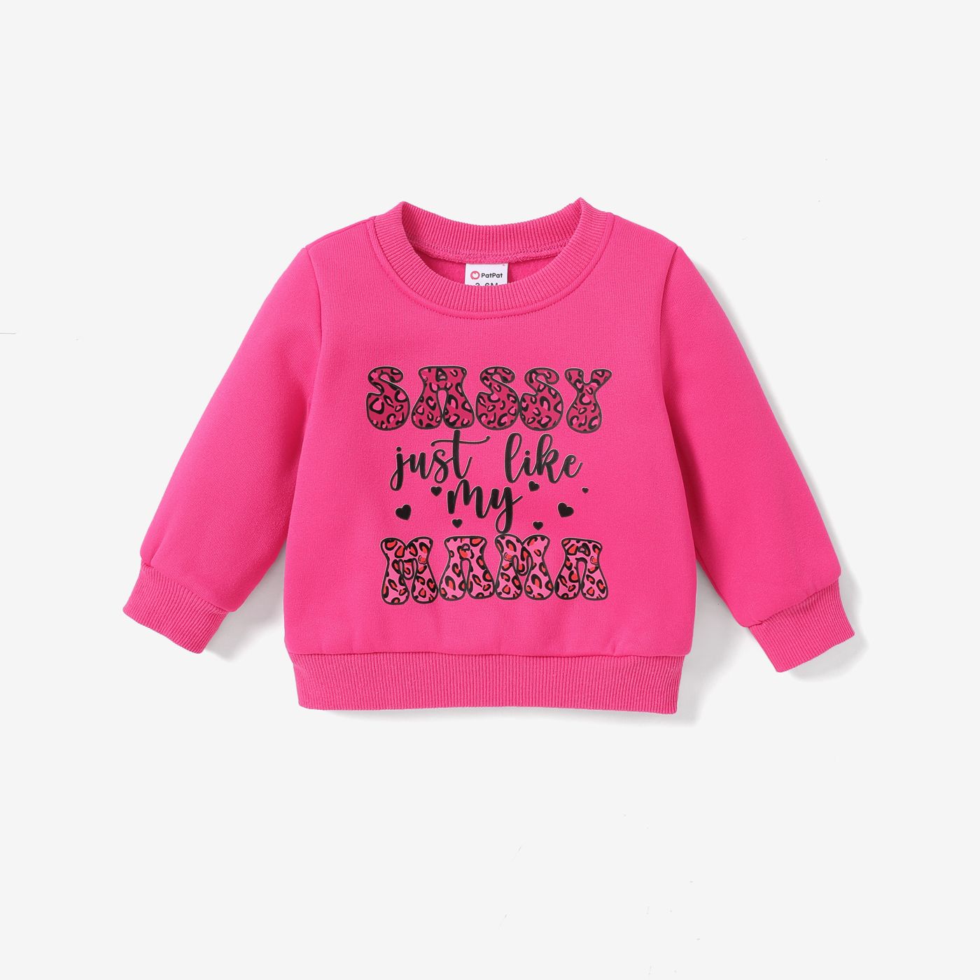 

Baby Girl's Avant-garde Letter Leopard Animal pattern Sweatshirt