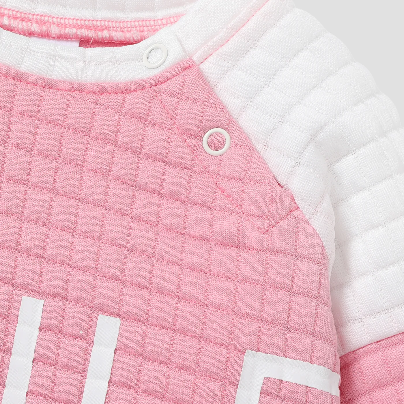2PCS Baby Girl  Splicing Design Basic Letter Set Pink image 3