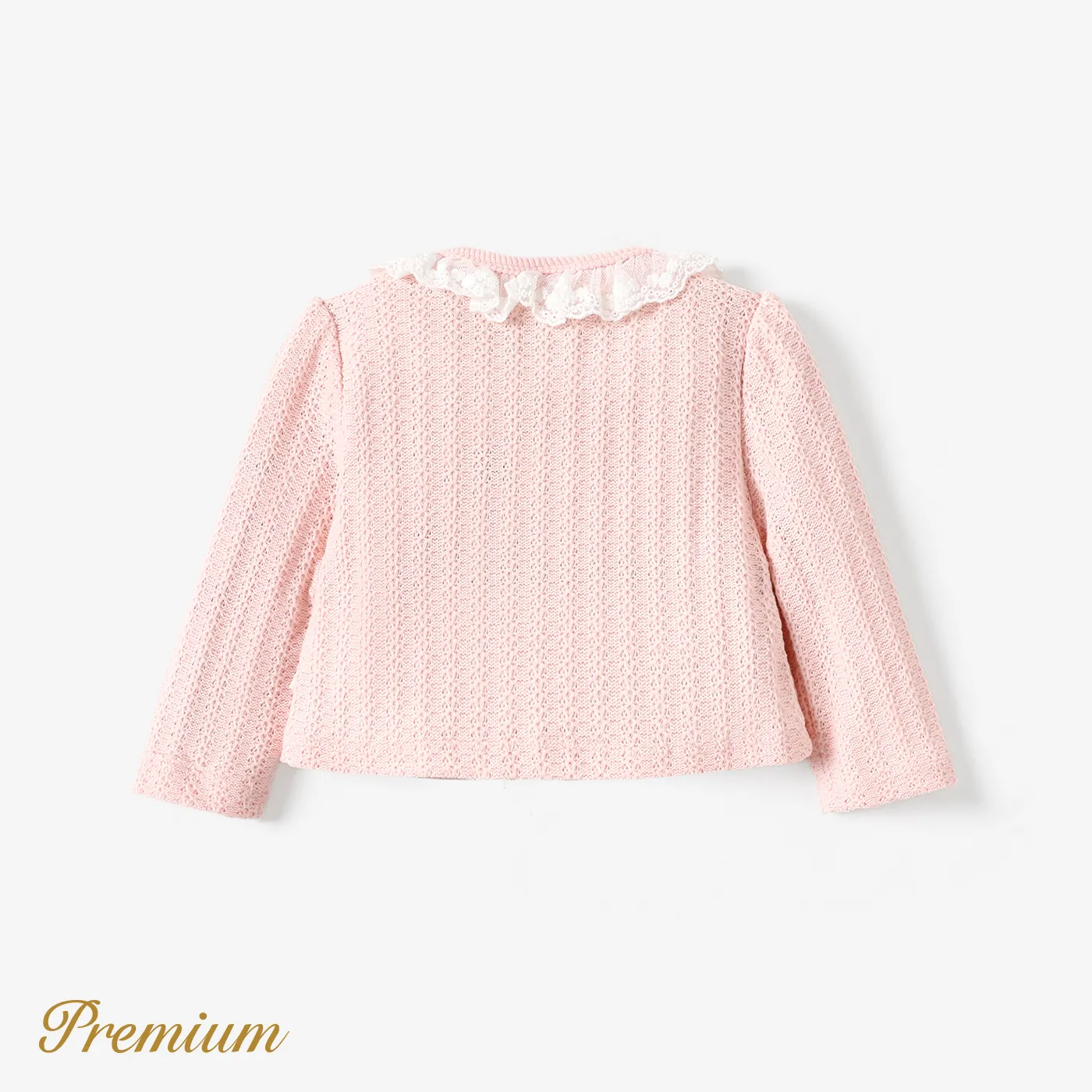 Baby Girl Elegant Ruffle Edge Coat  Pink