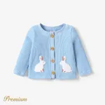 Baby Girl Elegant Rabbit Long Sleeve Coat/ Jumpsuit  lightskyblue