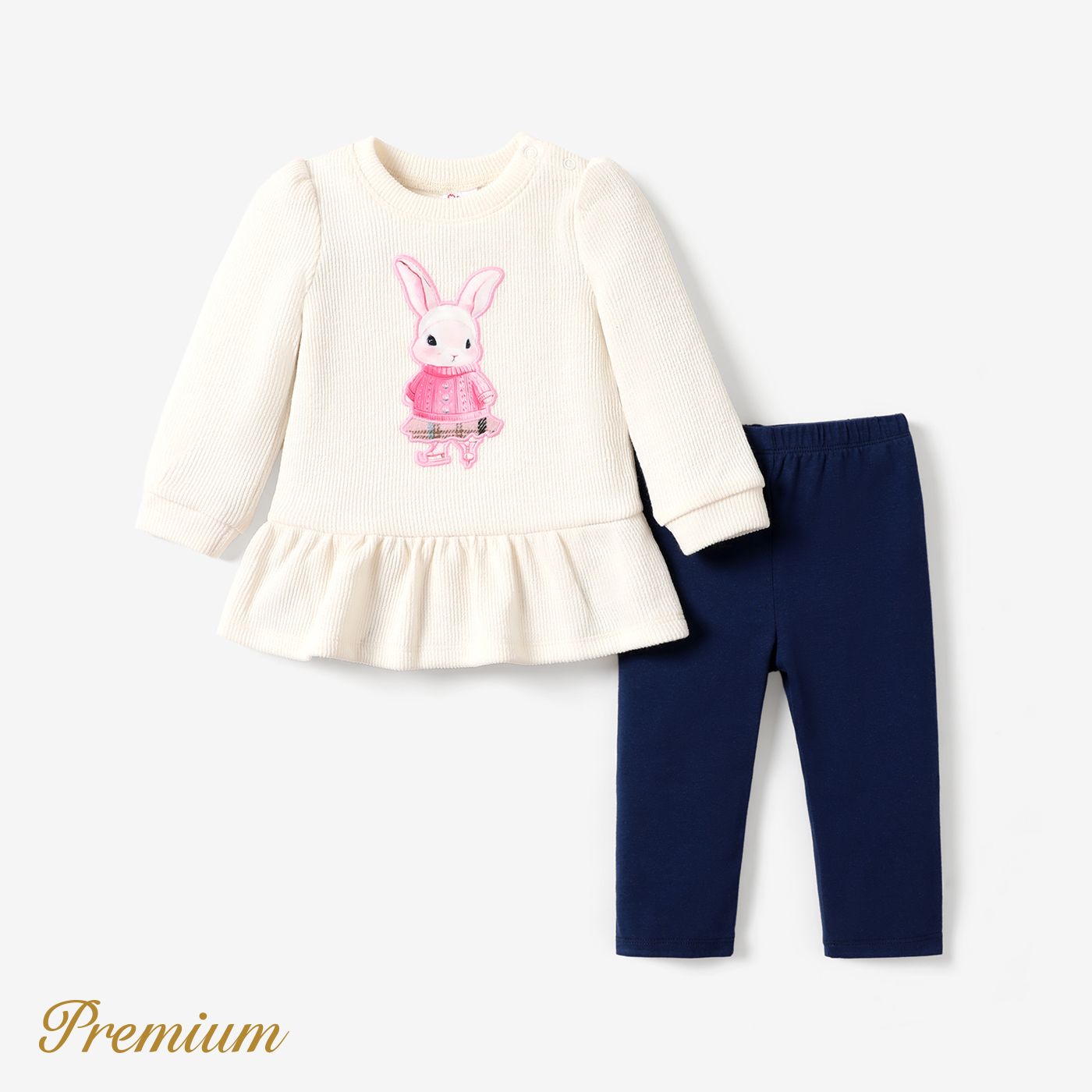 2pcs Baby/Toddler Girl Sweet Rabbit Pattern Set