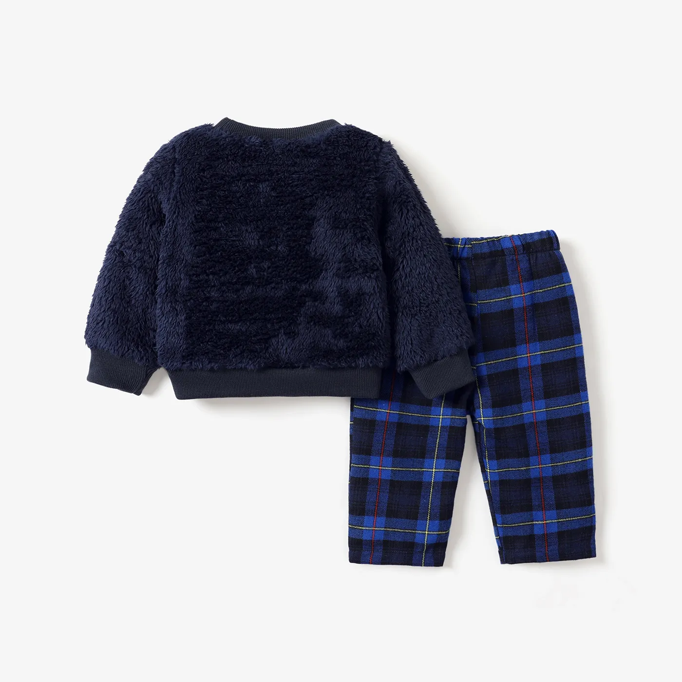 2pcs Baby Boy Avant-garde Houndstooth Long Sleeve Set  image 2