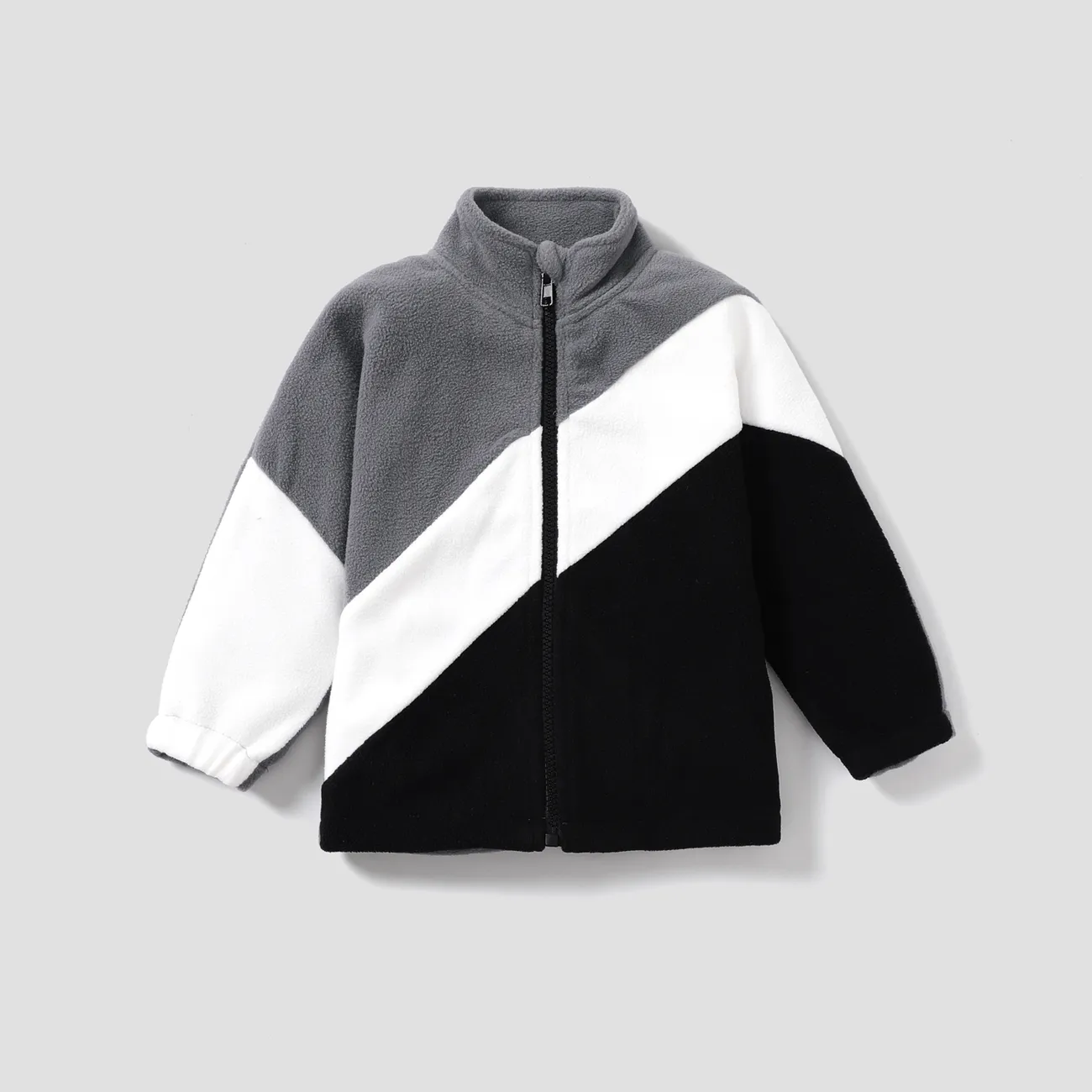 Toddler Girl/Boy Casual Colorblock Zipper Jacket big image 1