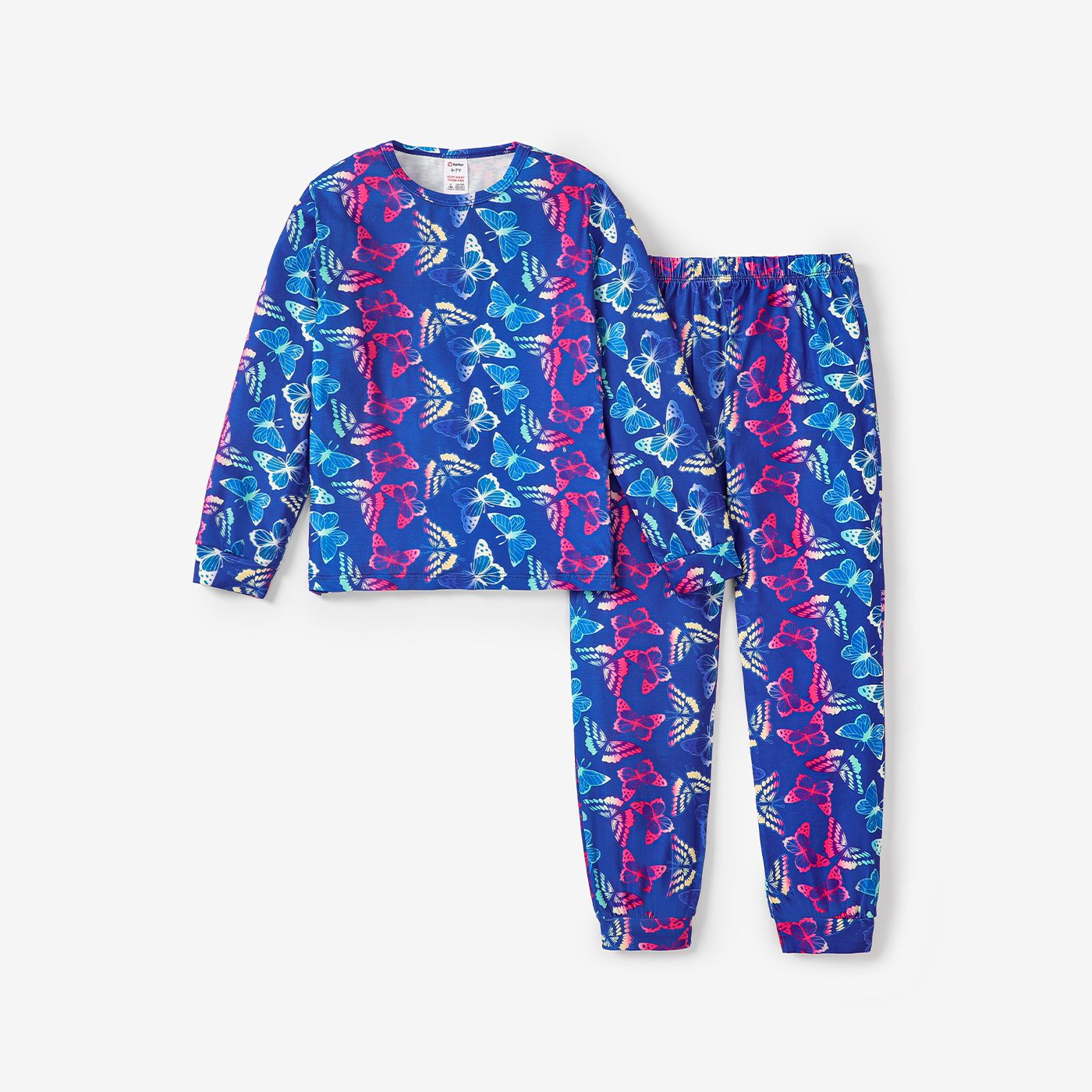 2pcs Kid/Toddler Girl Gradient Butterfly Pattern Pajamas