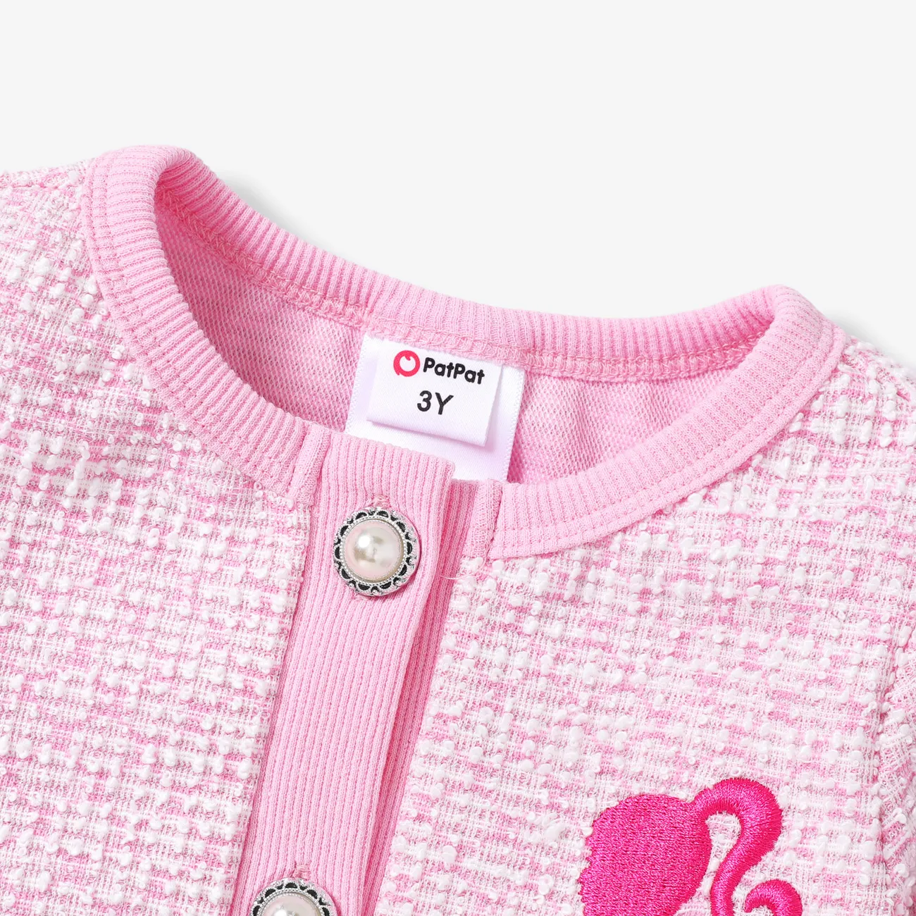 Barbie IP 女 鈕扣 甜美 套裝裙 粉色 big image 1