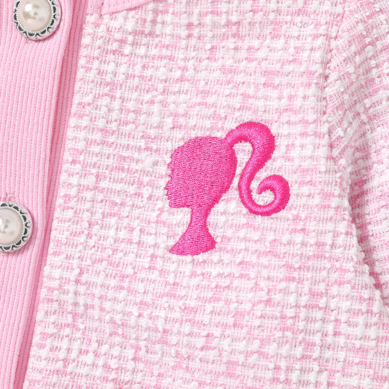 Barbie IP Ragazza Bottone Dolce Vestito con gonna Rosa big image 1
