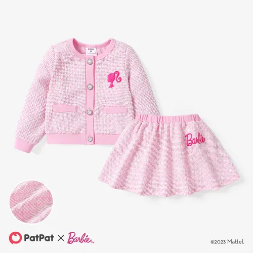 Barbie Toddler/Kid  Girl Character Print Sweet Secret Button Dress 