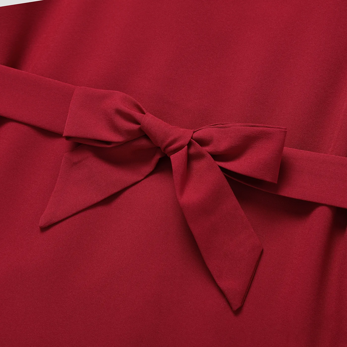 Kid Girl 3D Applique Mesh Long-sleeve Belted Tee Burgundy image 3