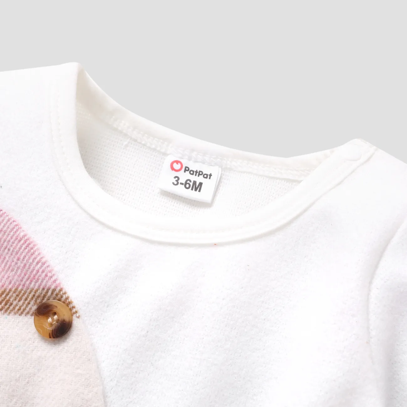 Bebé Costuras de tecido Avant-garde Manga comprida Vestidos rosa branco big image 1