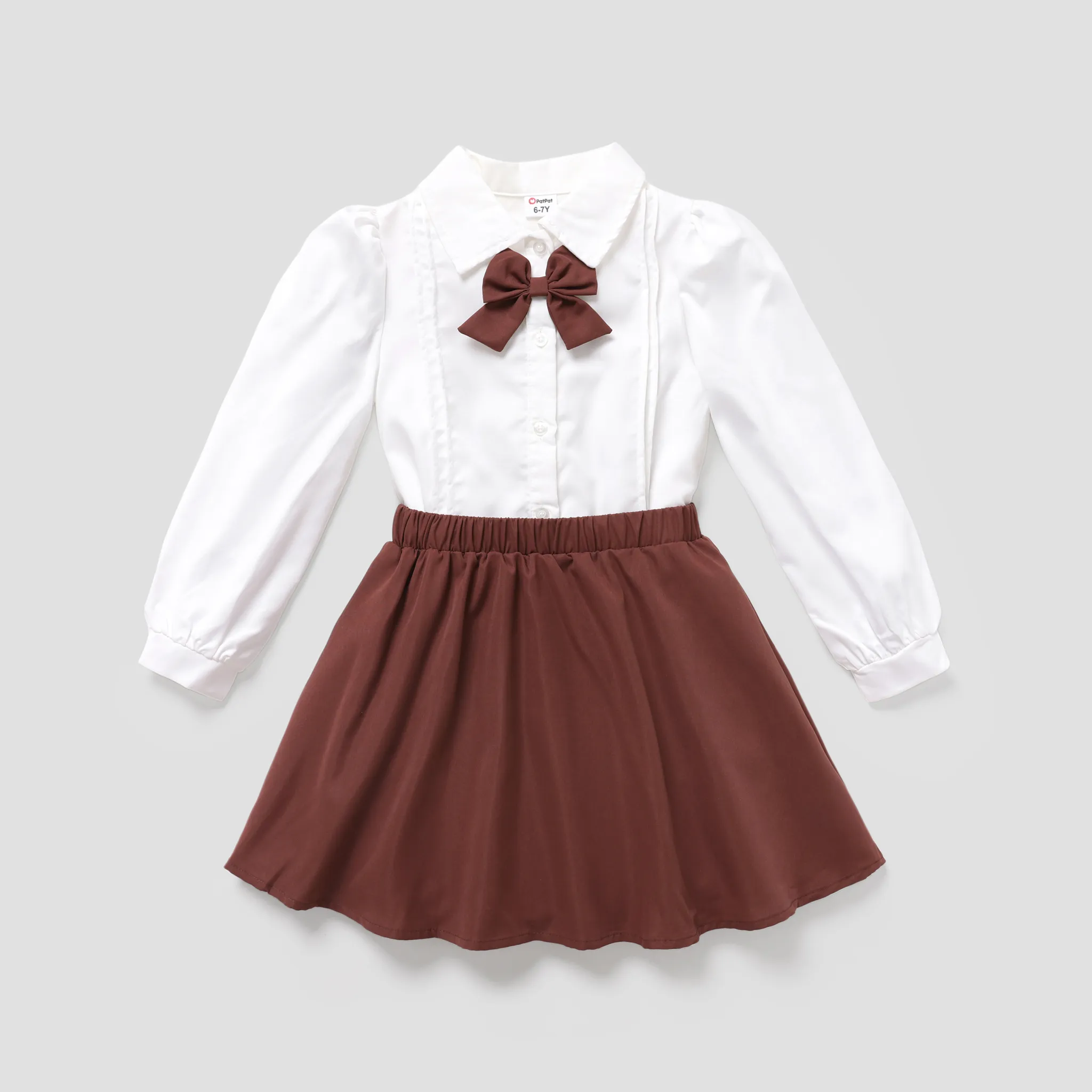  2PCS Kid Girl Sweet 3D Hyper-Tactile Skirt Set White big image 1