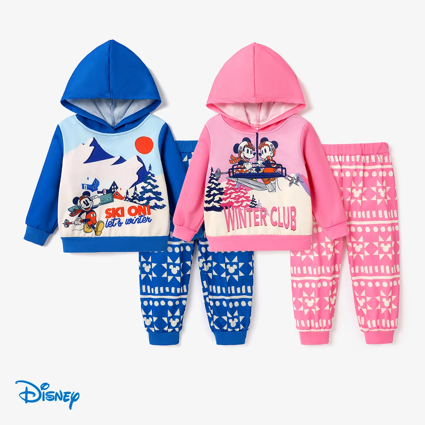 Disney Mickey and Friends Toddler Girl/Boy 2pcs Character Print Long-sleeve Top and Pants Set