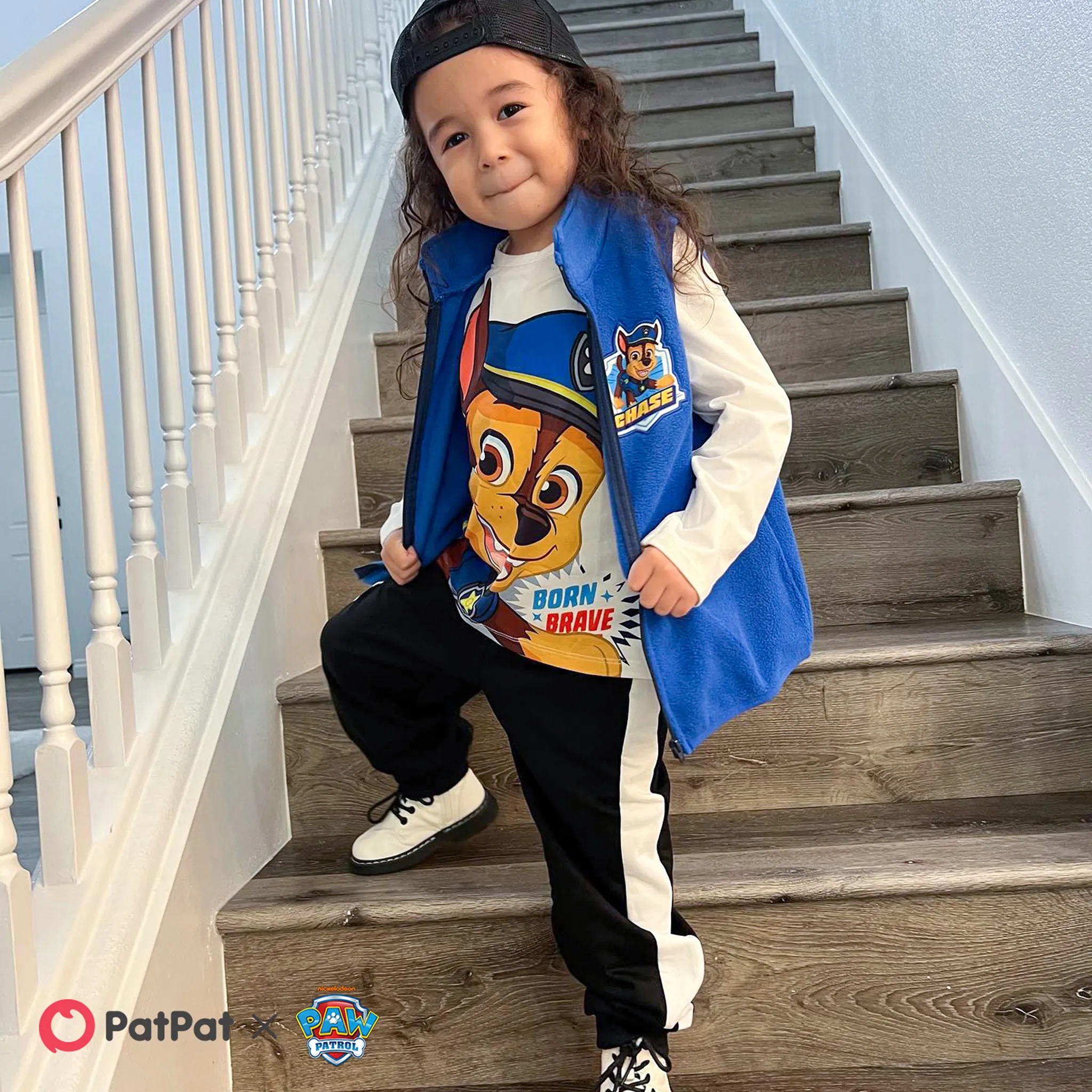 PAW Patrol Toddler Boy Character Print White Top or Blue Waistcoat or Black Pants