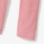 Kid Girl Ribbed Ruffled Solid Color Skirt Leggings Pink image 3