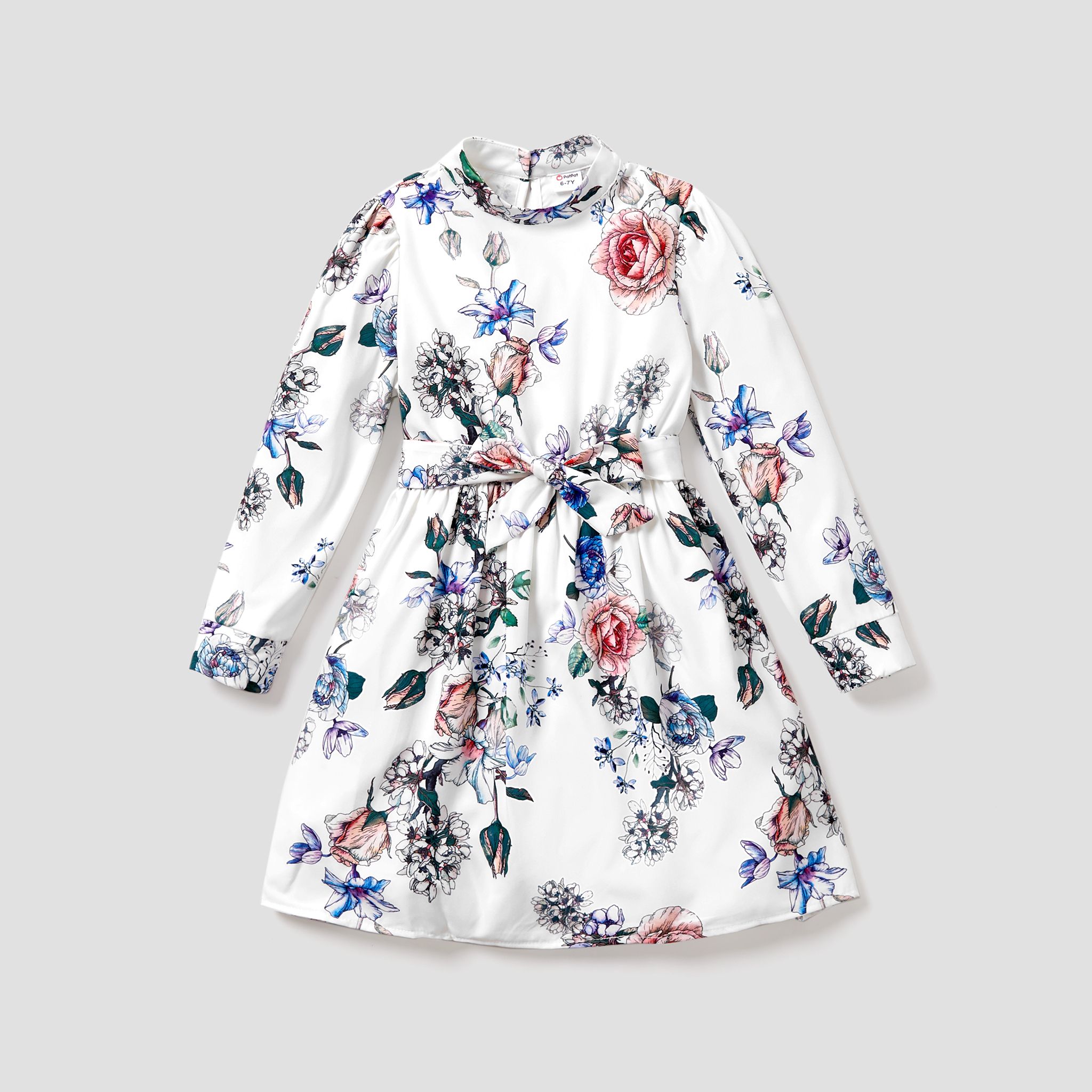 Kid Girl Sweet Floral Stand Col Jupe / Robe