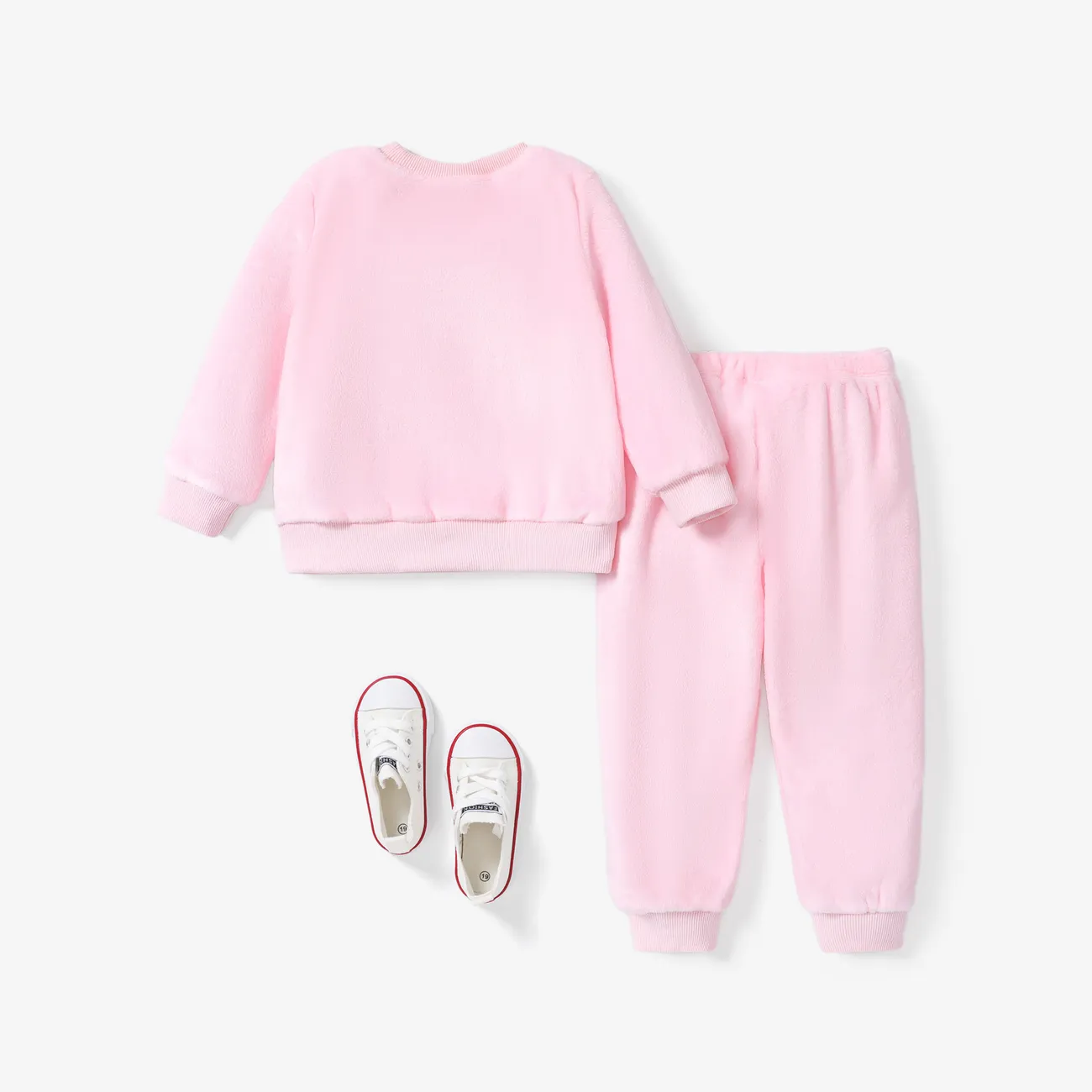 2 Stück Kleinkinder Mädchen Süß Sweatshirt-Sets rosa big image 1