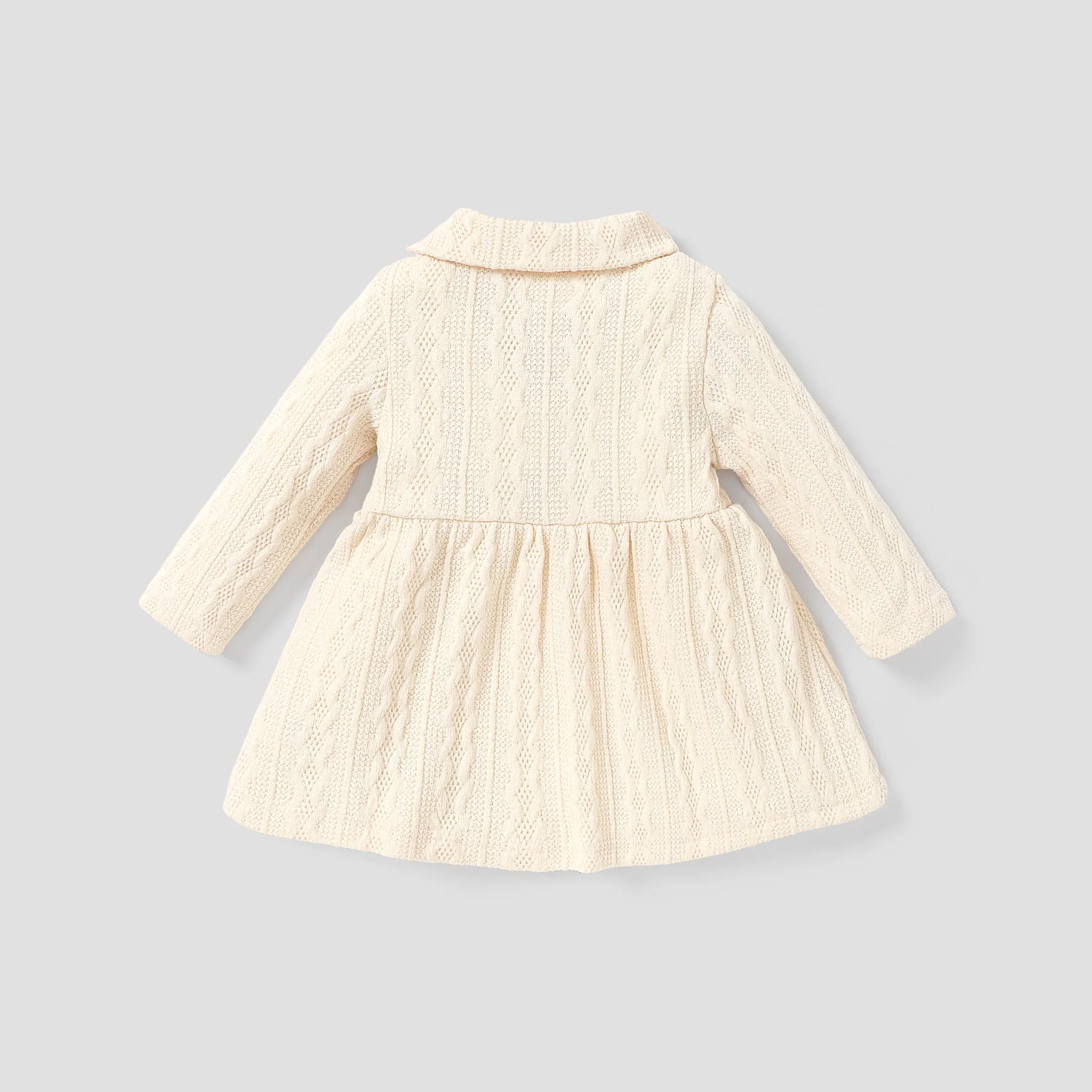 Baby Girl Solid Color Button Lapel Dress/Skirt  Apricot image 2