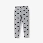 Eco-friendly RPET Fabric Toddler/Kid Girl Heart Print/Polka dots Elasticized Leggings Flecked Grey