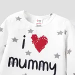 2pcs Baby/Toddler Girl/Boy Letter and Heart Pattern Pajamas Baby White image 3