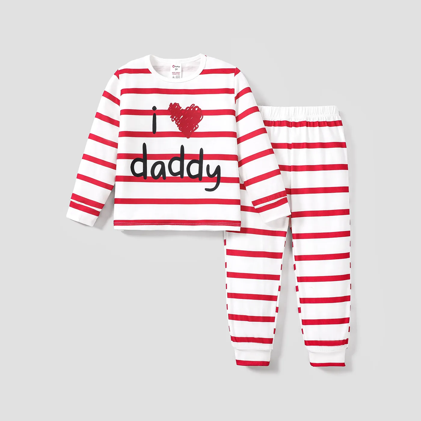 2pcs Baby/Toddler Girl/Boy Letter and Heart Pattern Pajamas Toddler REDWHITE