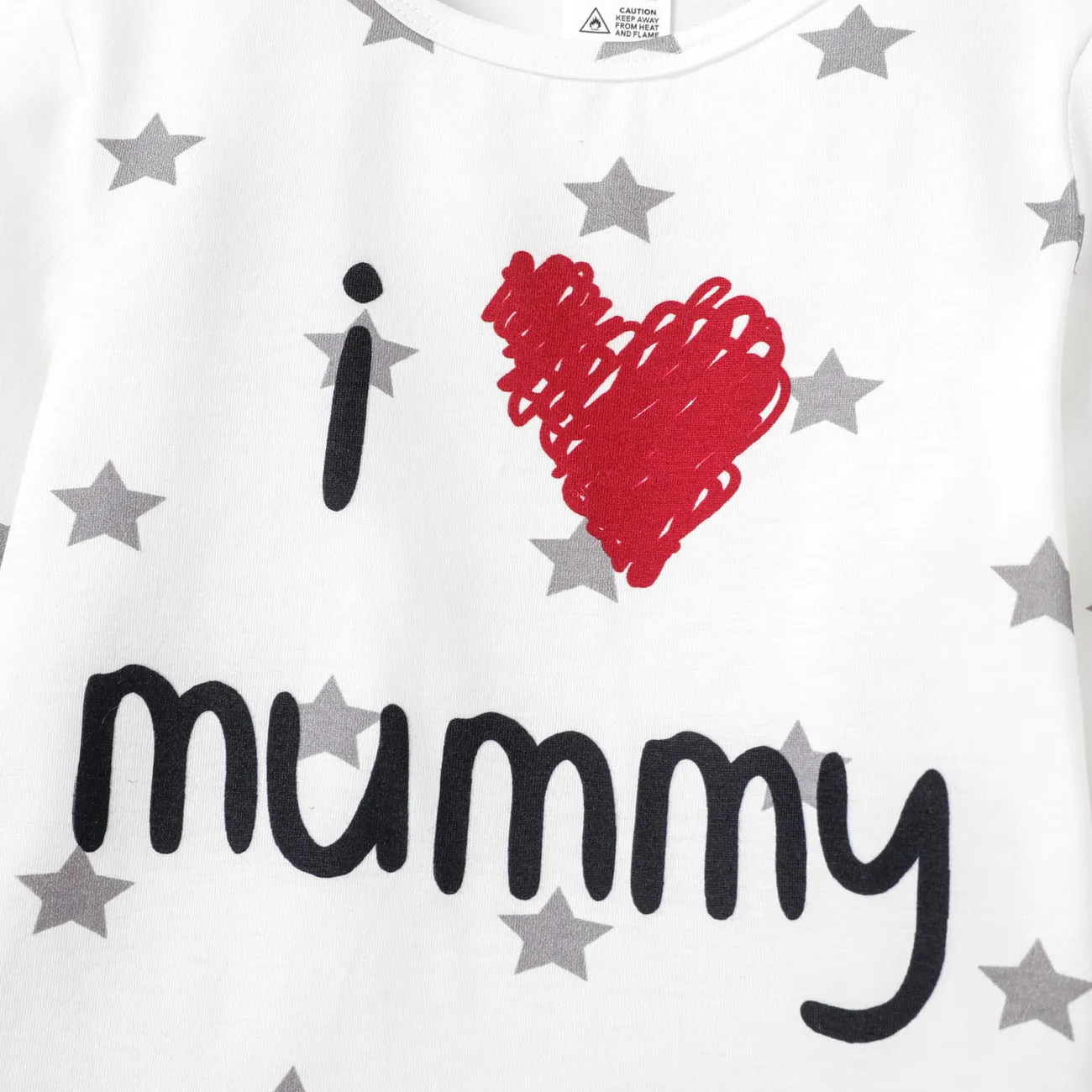 2pcs Baby Girl/Boy Letter and Heart Pattern Pajamas White big image 1