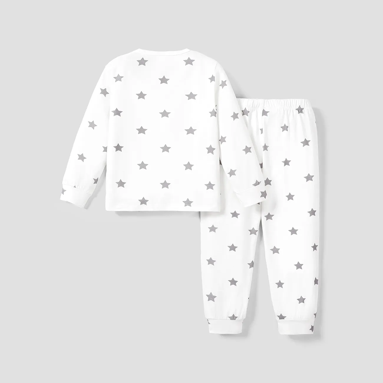 2 pièces Enfant en bas âge Unisexe Décontracté Pyjamas Blanc big image 1