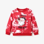 Kid Girl/Boy Christmas Santa Claus Pattern Sweatshirt Red