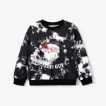 Kid Girl/Boy Christmas Santa Claus Pattern Sweatshirt Black