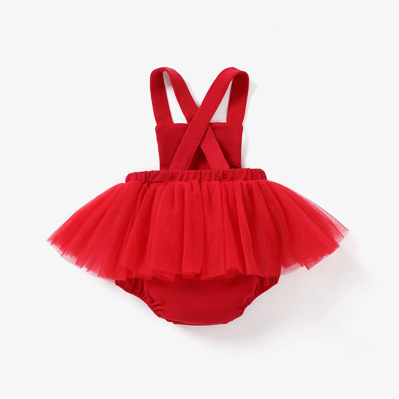 Baby Girl Christmas Mesh Strap Romper  image 5