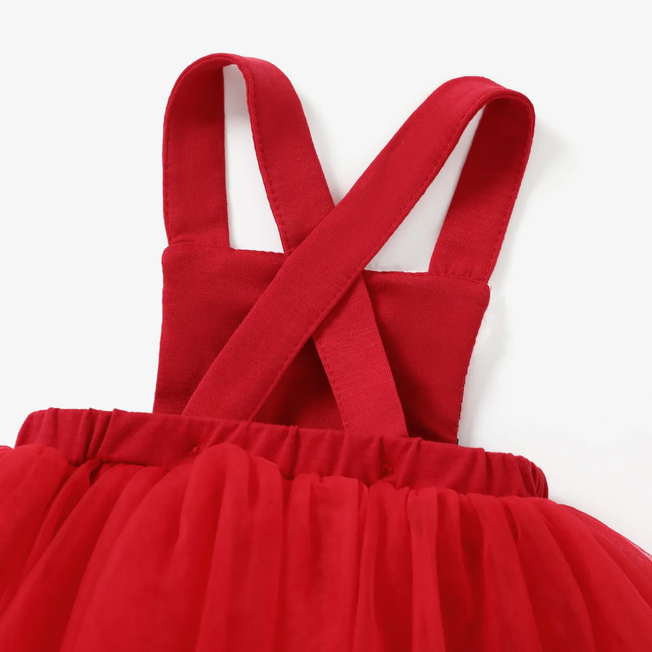 Noël Bébé Fille Couture de tissus Doux Sans manches Barboteuses Rouge big image 1