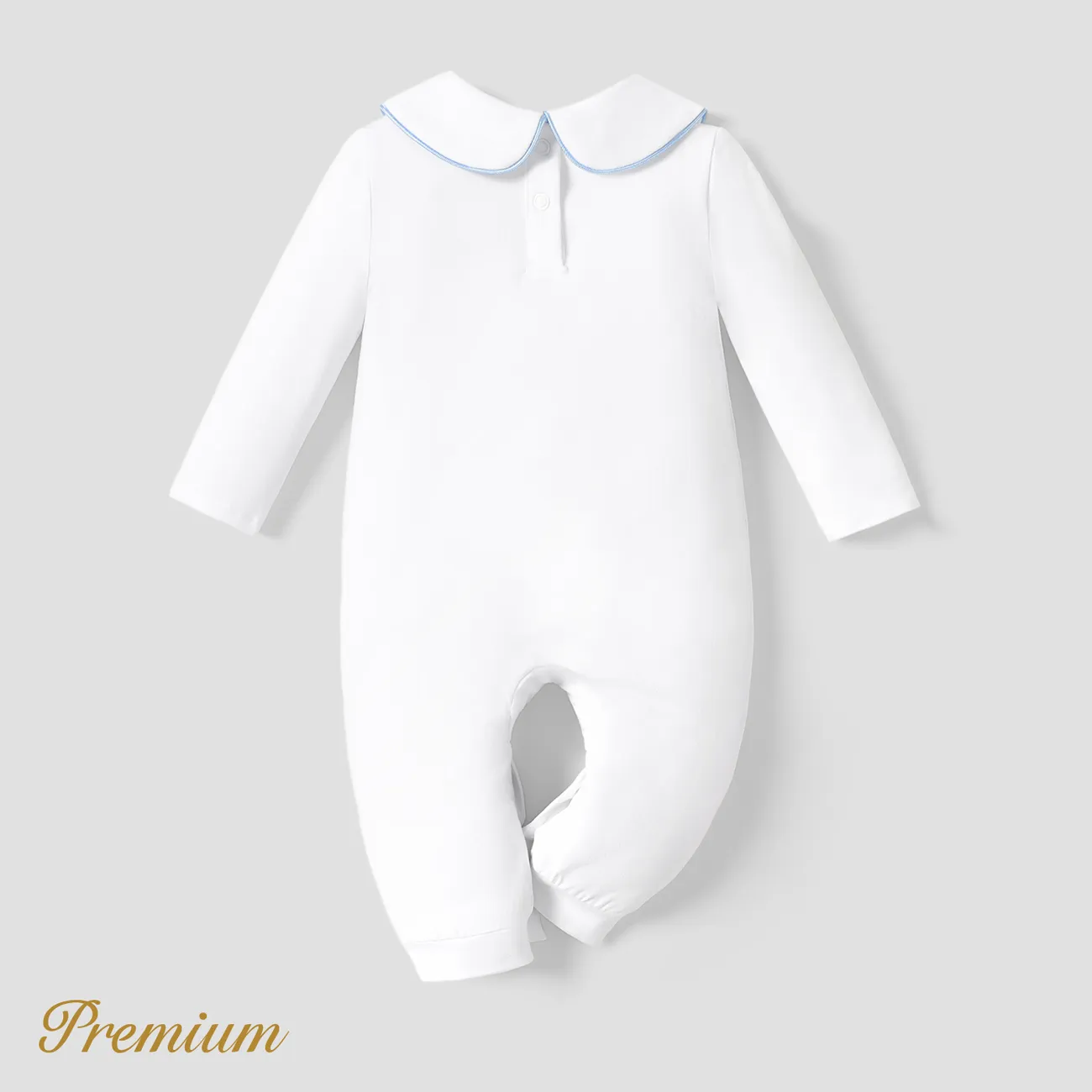 Baby Girl Elegant Rabbit Long Sleeve Coat/ Jumpsuit  White big image 1