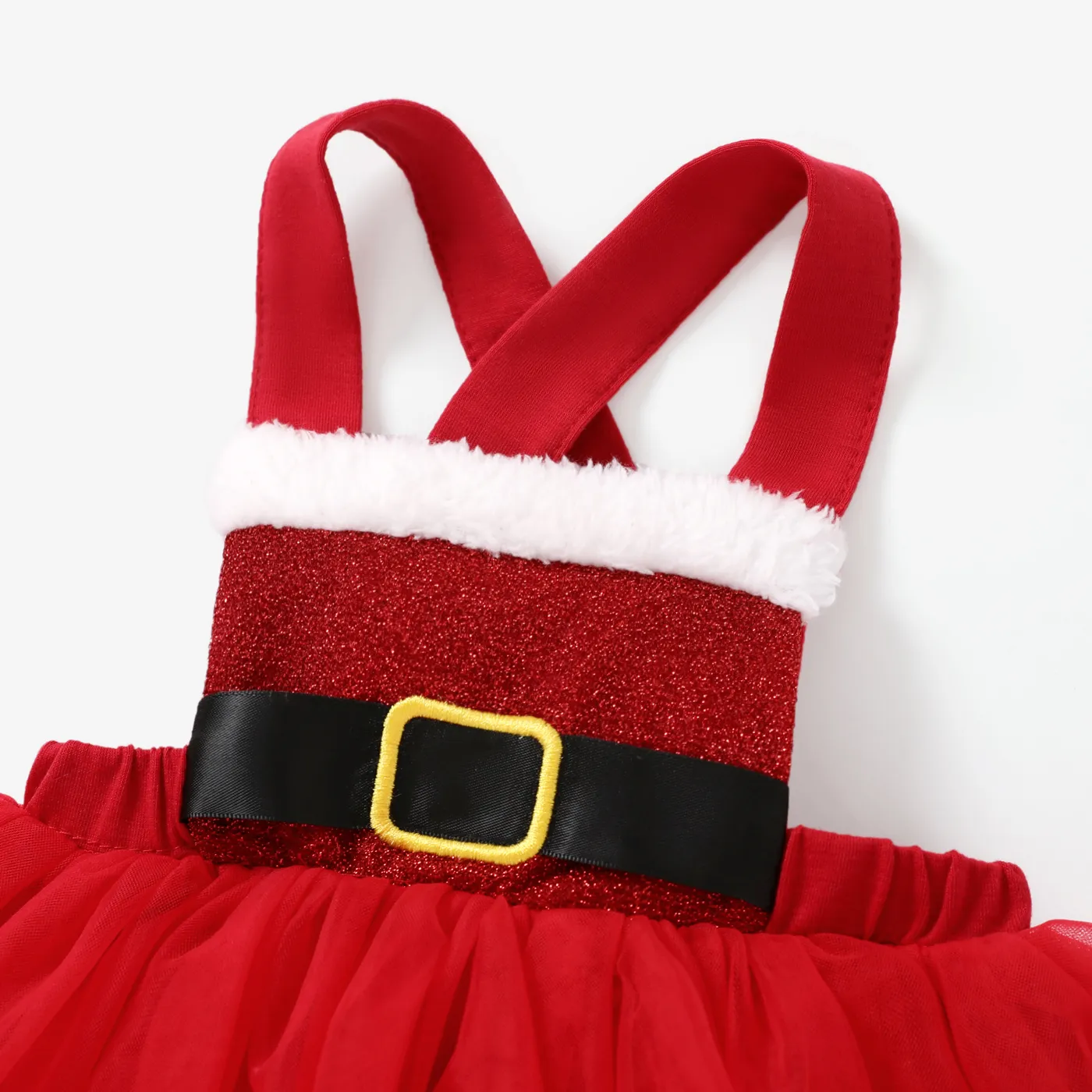 Baby Girl Christmas Mesh Strap Romper  image 6