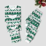 Christmas Family Matching Allover Reindeers Print Long-sleeve Green Pajamas Sets (Flame Resistant)  image 4