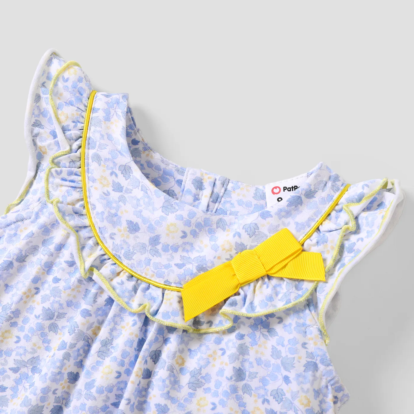 2 unidades Bebé Extremidades franzidas Flores isoladas Elegante Manga comprida Fato saia e casaco Amarelo image 3