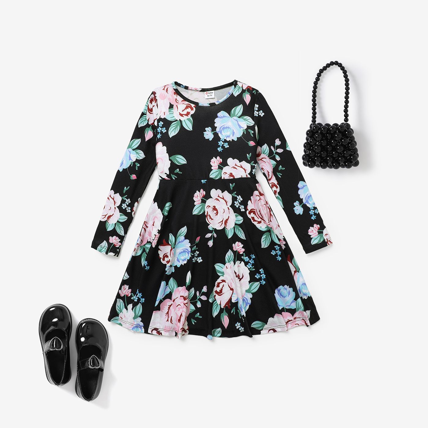 Sweet Kid Girl's Floral Medium Thickness Dress Set