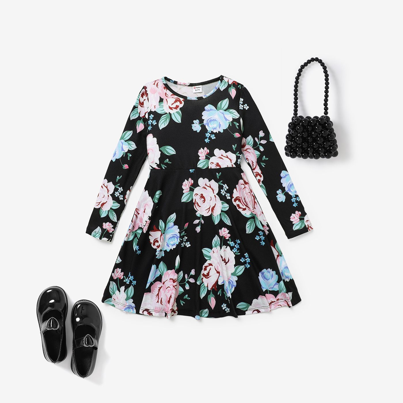 

Sweet Kid Girl's Floral Medium Thickness Dress Set