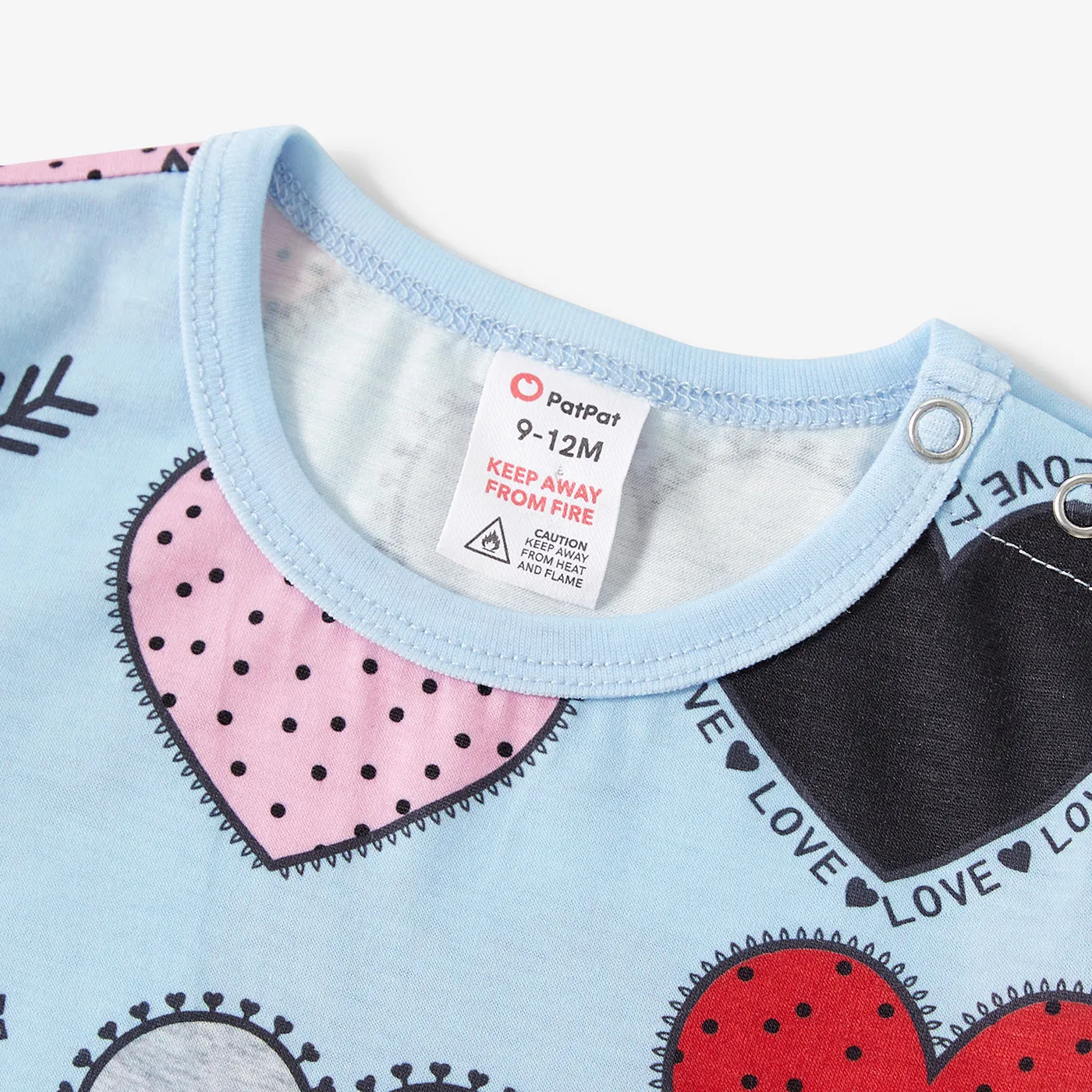 Valentine's Day Family Matching Letters & Heart Pattern Short-sleeve Pajamas Sets(Flame resistant)  image 3