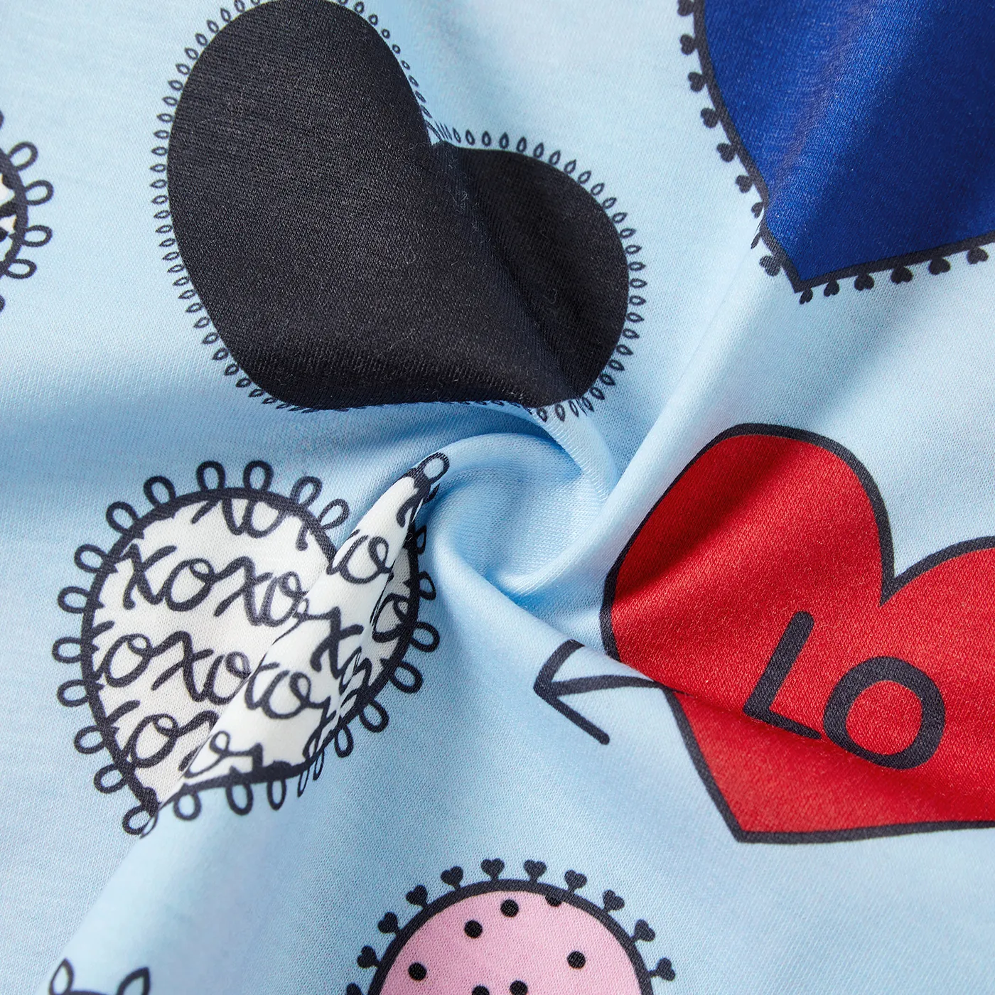 Valentine's Day Family Matching Letters & Heart Pattern Short-sleeve Pajamas Sets(Flame resistant)  image 6