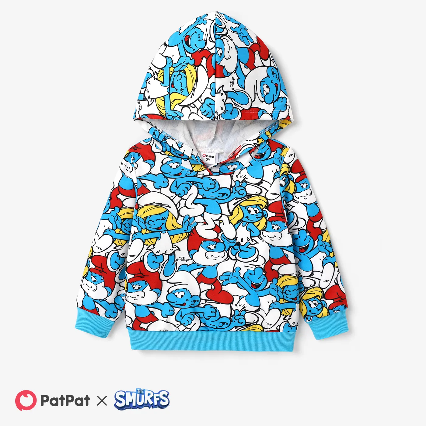 The Smurfs Family Matching Character Graphic Print Long-sleeve Hooded Tops BLUEWHITE image 6