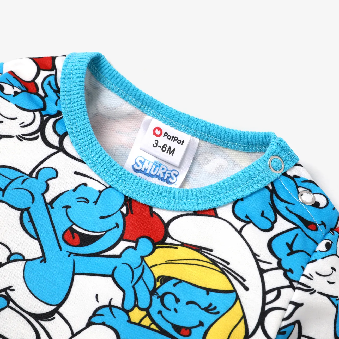 Os Smurfs Look de família Manga comprida Conjuntos de roupa para a família Tops Branco azulado big image 1