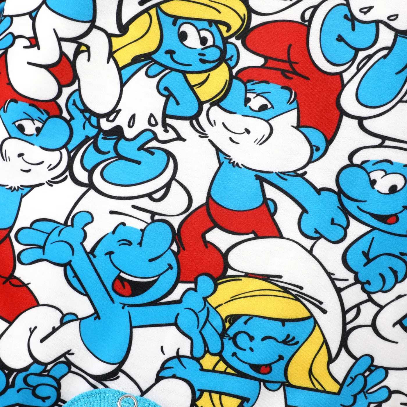 The Smurfs Family Matching Character Graphic Print Long-sleeve Hooded Tops BLUEWHITE image 4