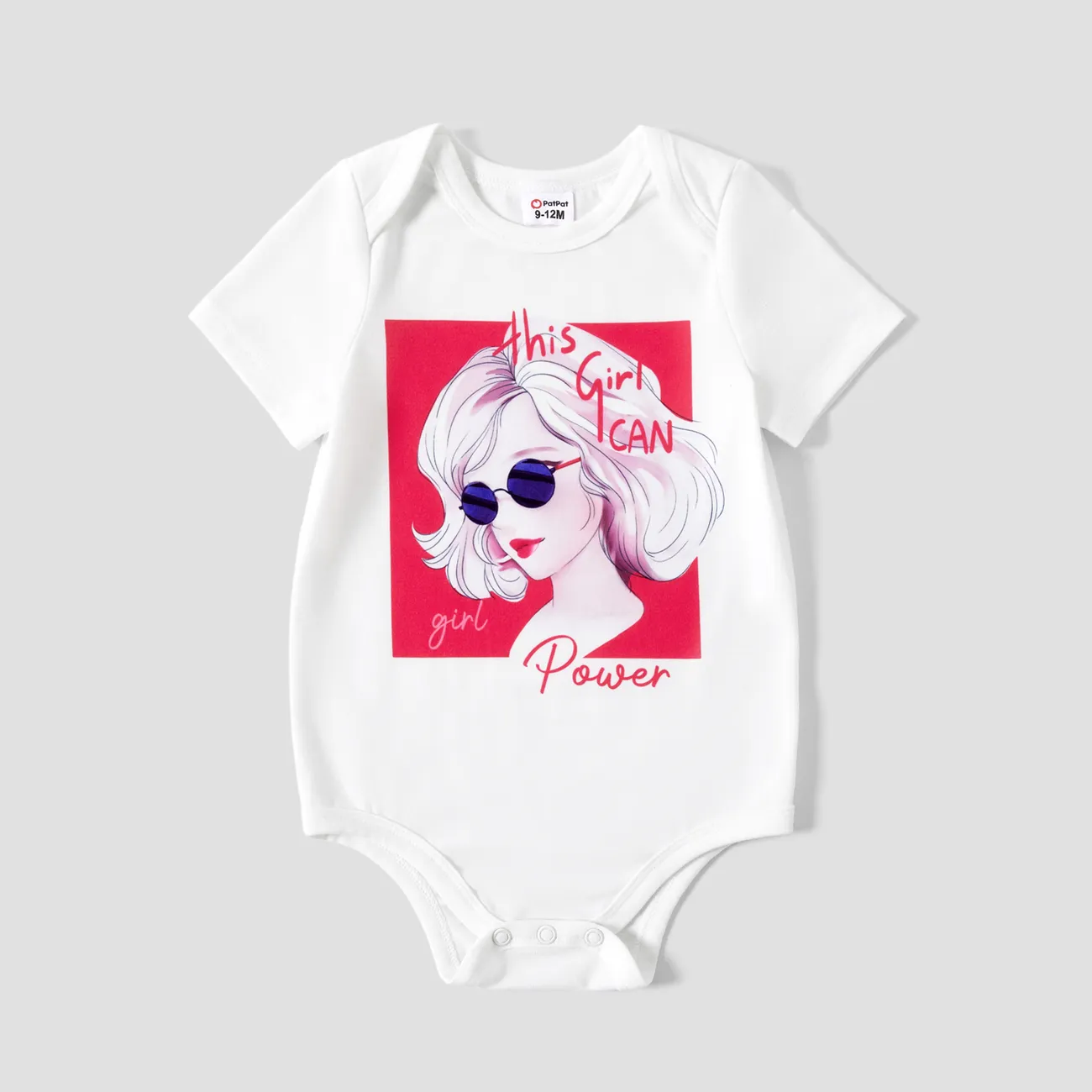 Casual Mommy and Me Matching Women Graphic Portrait Hot Pink Tops and Romper big image 1