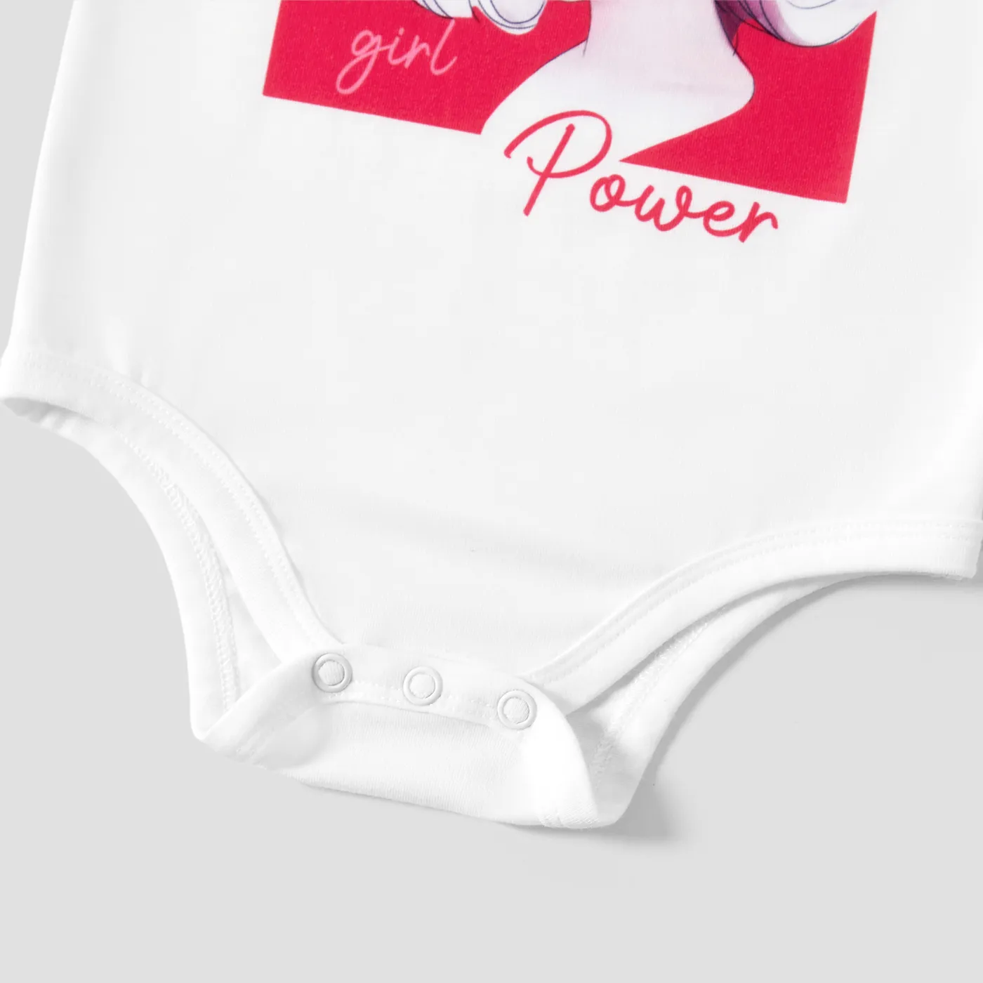 Casual Mommy and Me Matching Women Graphic Portrait Hot Pink Tops and Romper   image 5