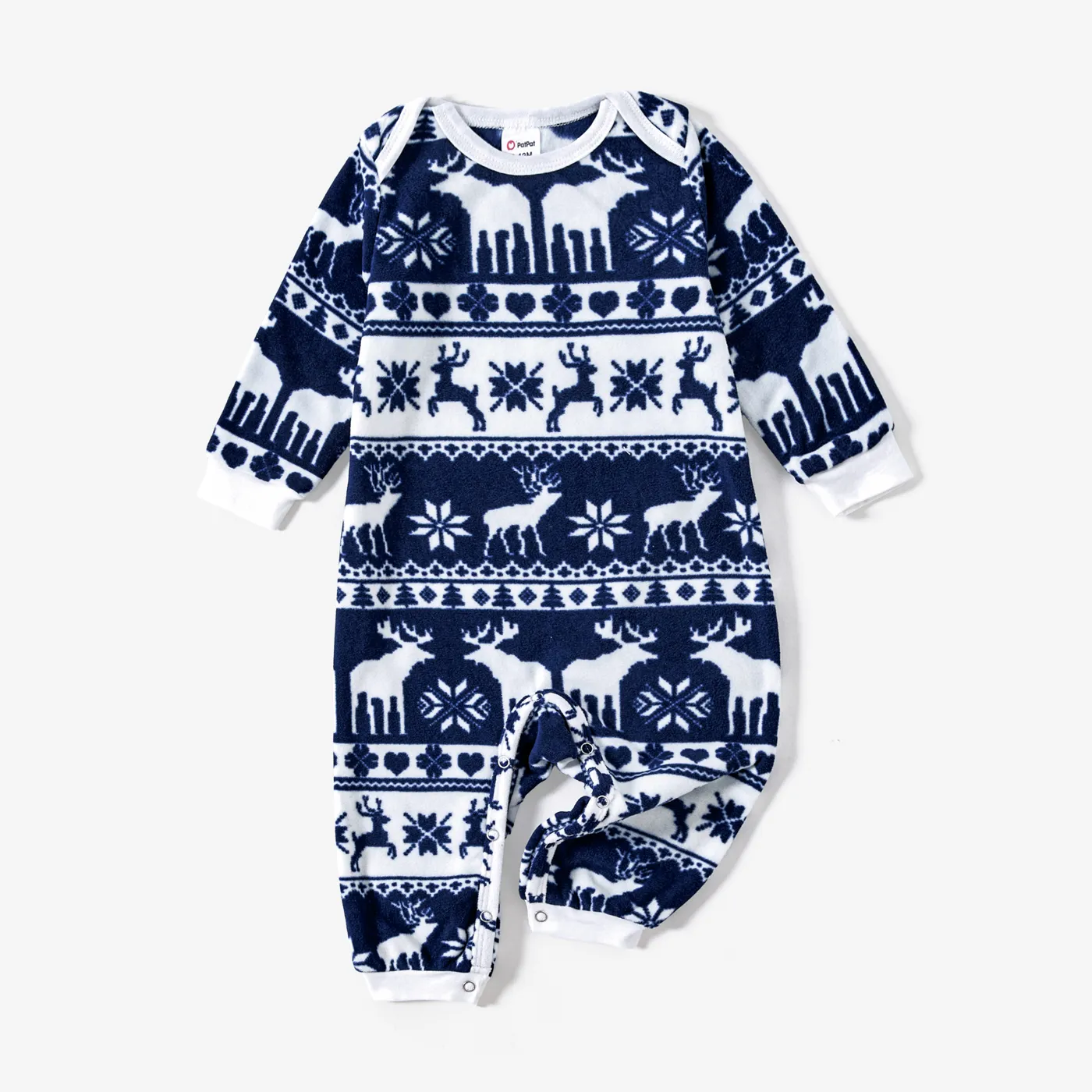 Natal Look de família Manga comprida Conjuntos de roupa para a família Pijamas (Flame Resistant) Azul Escuro image 2
