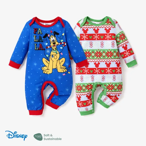 Disney Mickey and Friends Christmas Baby Boy Naia™ Character Print Long-sleeve Jumpsuit