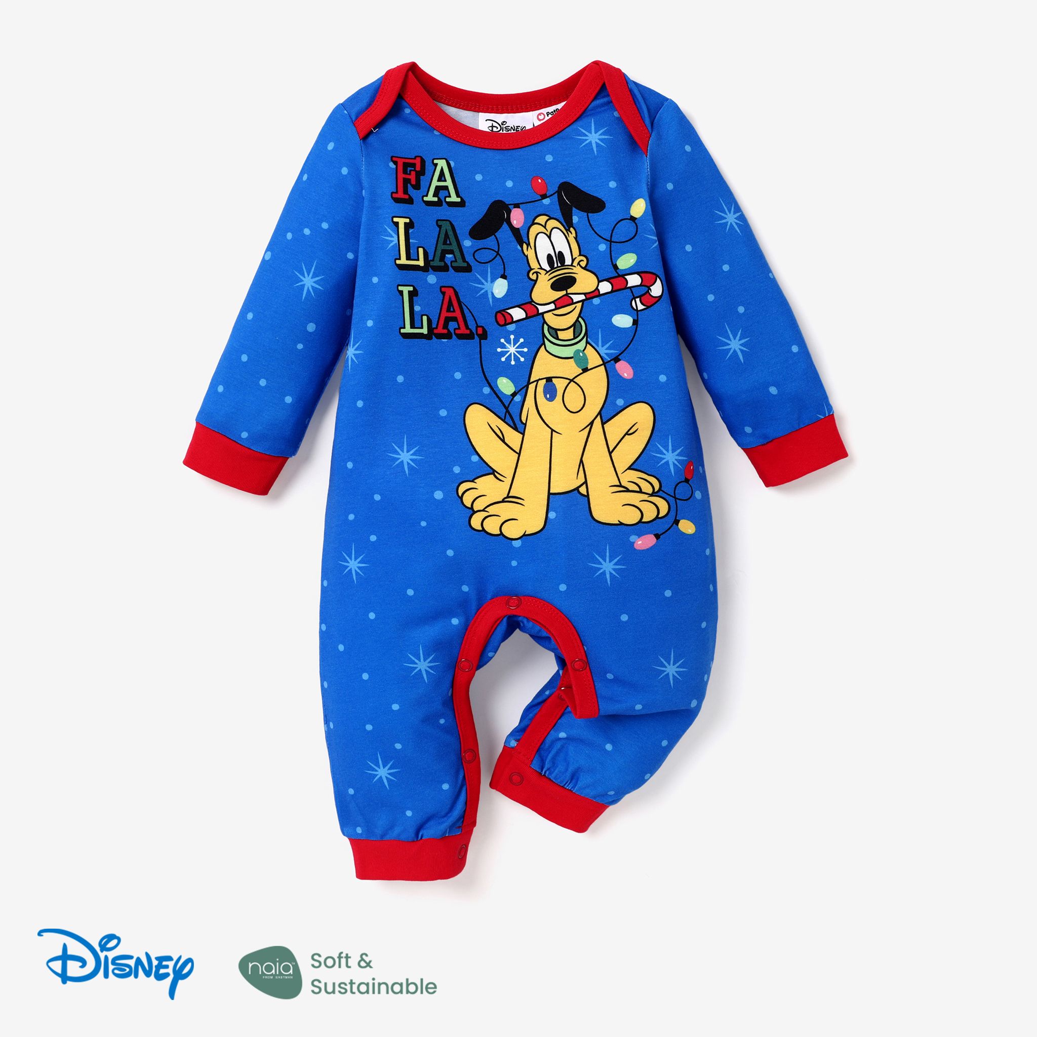 Disney Mickey And Friends Christmas Baby Boy Naiaâ¢ Character Print Long-sleeve Jumpsuit