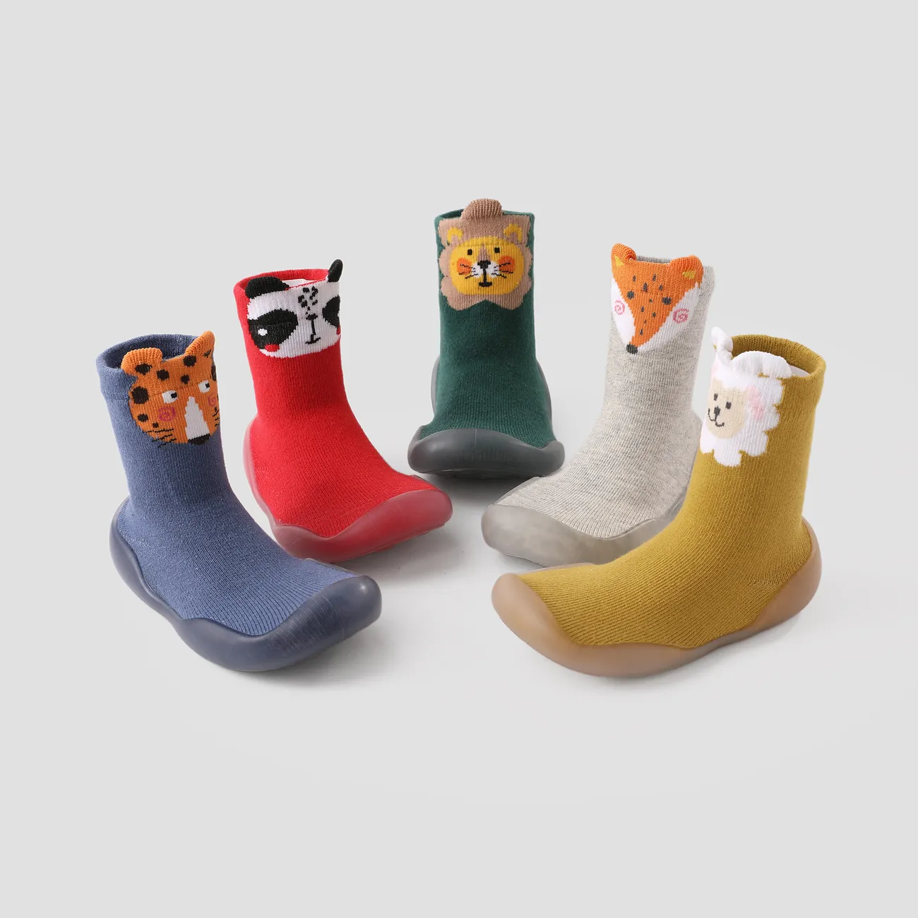 Baby & Toddler Childlike Animal Pattern Design Prewalker Socks/Shoes Light Grey big image 1