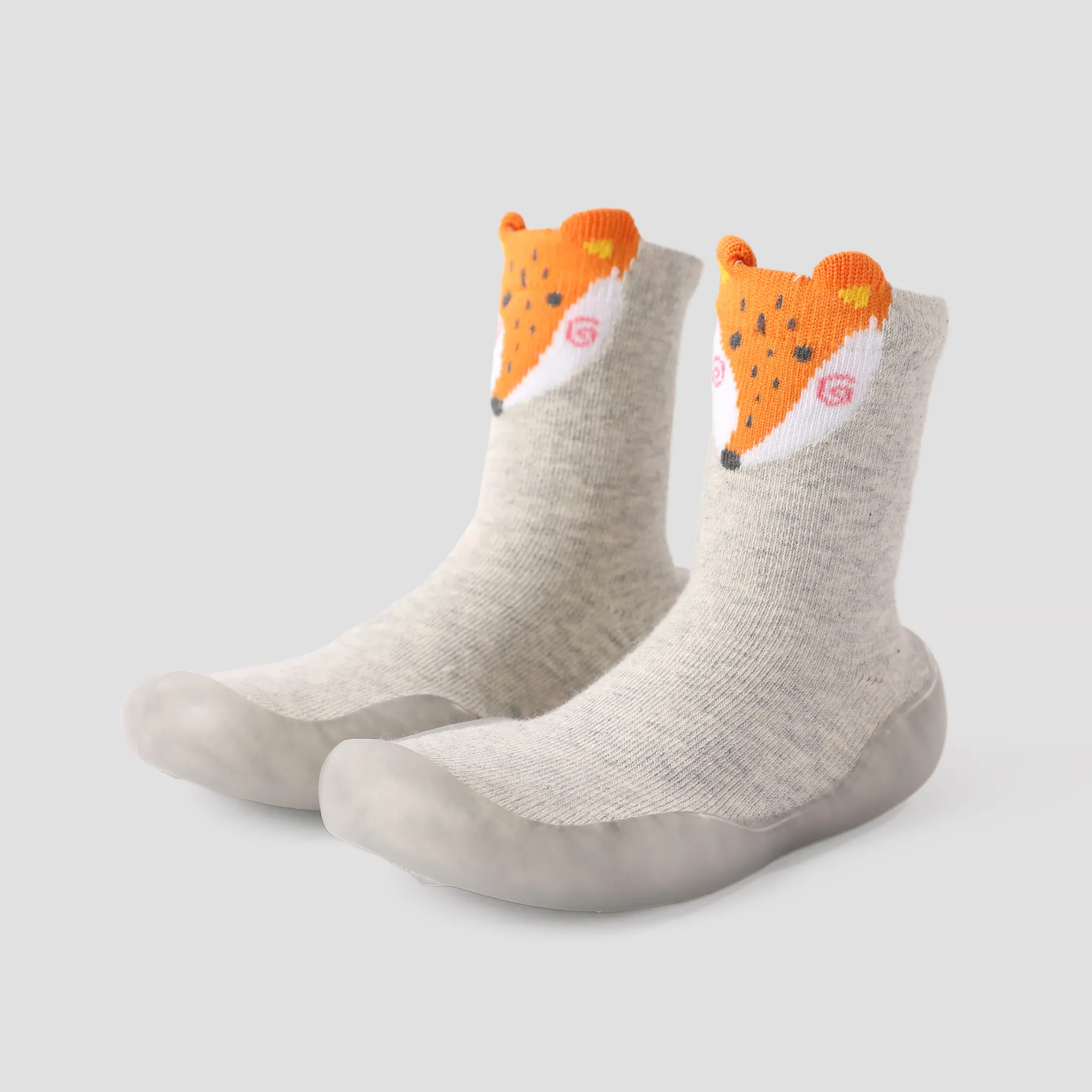 Baby & Toddler Childlike Animal Pattern Design Prewalker Socks/Shoes Light Grey image 3