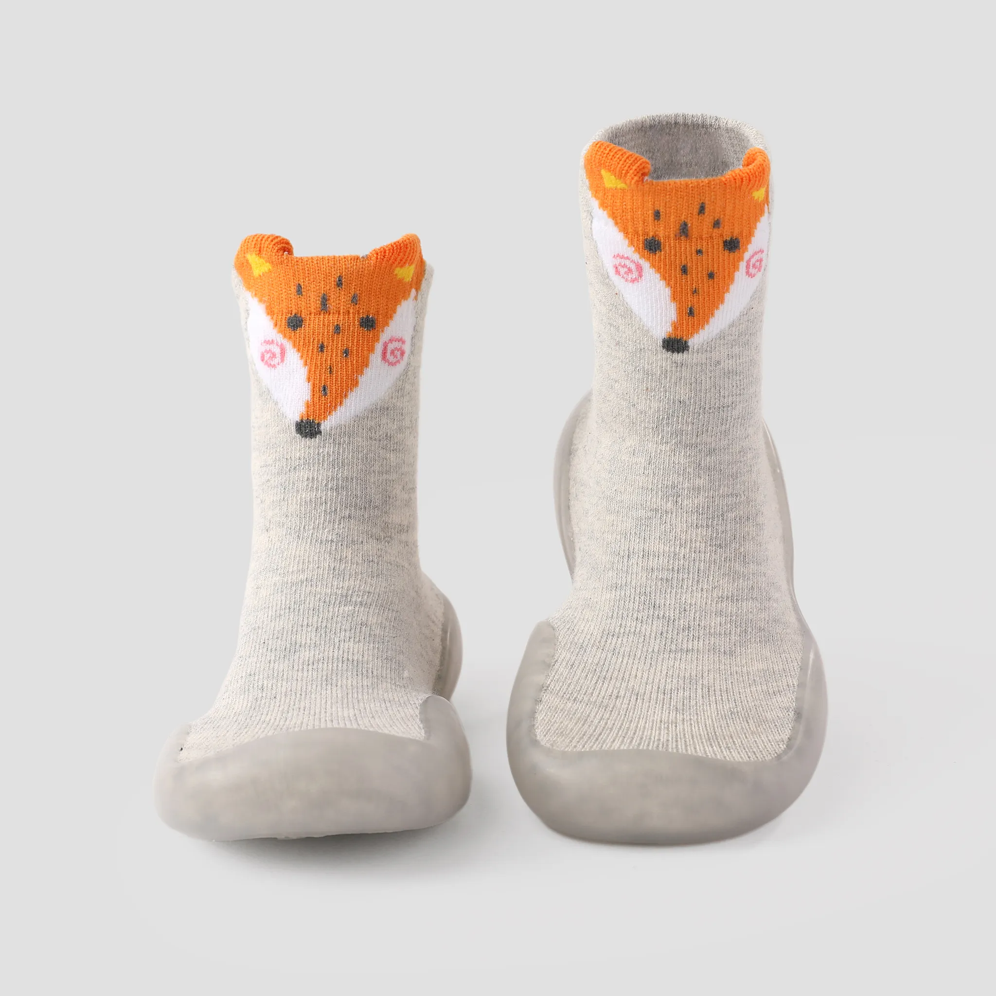 Baby & Toddler Childlike Animal Pattern Design Prewalker Socks/Shoes Light Grey big image 1