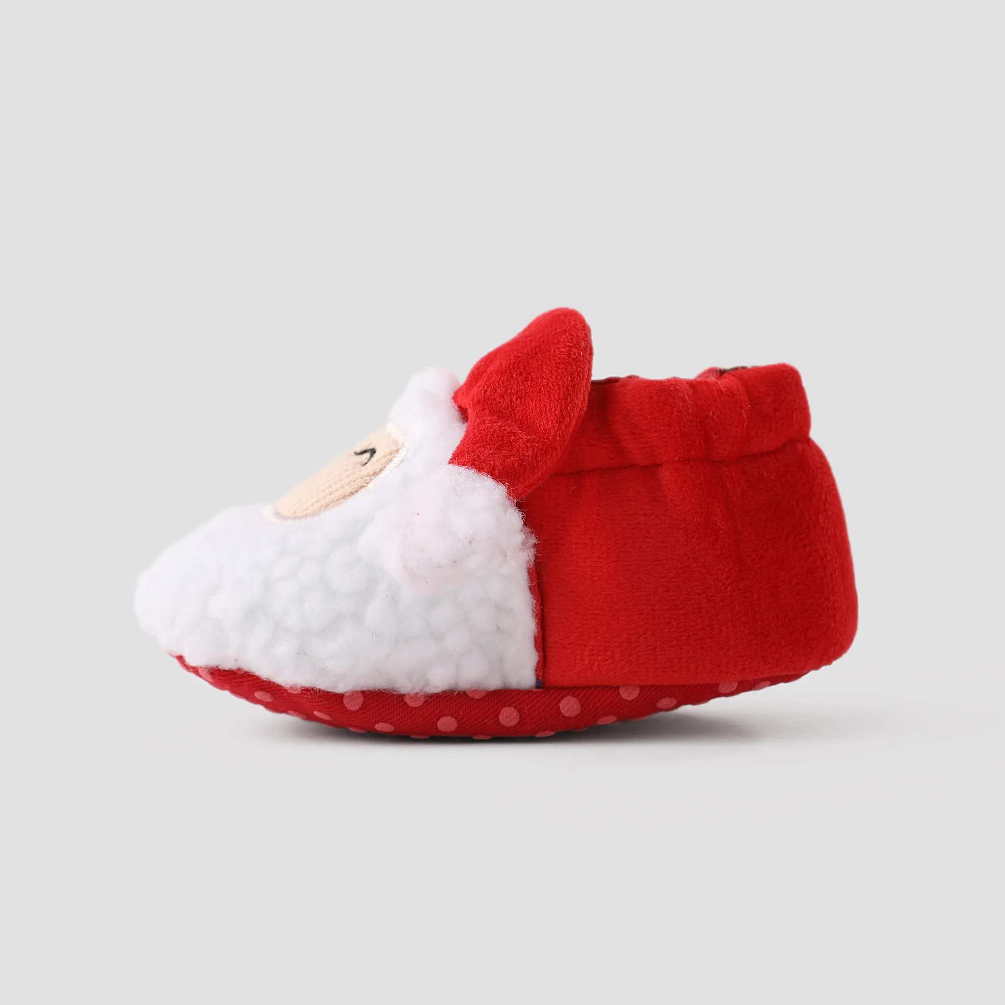 Christmas Baby & Toddler Childlike Santa Pattern Fleece Prewalker Shoes Red image 3